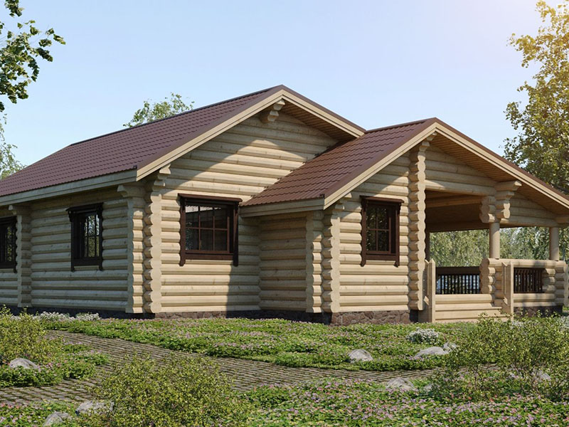 Проект дома из оцилиндрованного бревна "Отшельник"