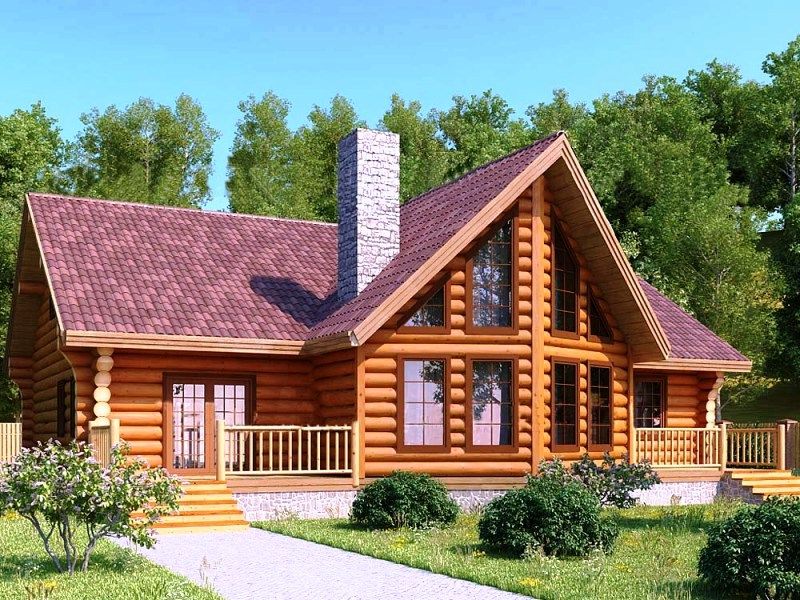 Проект дома из бревна "Дача Генерала"