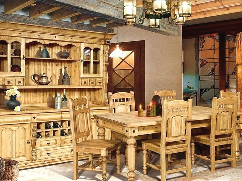 Деревянная мебель под старину, мебель из массива в Краснодаре
